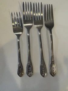 Custom Craft Edelstahl Besteck Gabeln 4 Stück Monogramm J Taiwan - Bild 1 von 5