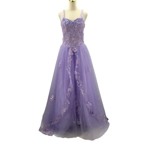 VNAIX BRIDAL XL purple embroidered corset tulle ball gown maxi dress NEW B84 - Picture 1 of 7