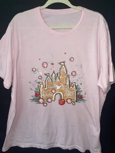 Disney Gingerbread Castle T Shirt SZ 2XL Handmade - Picture 1 of 4