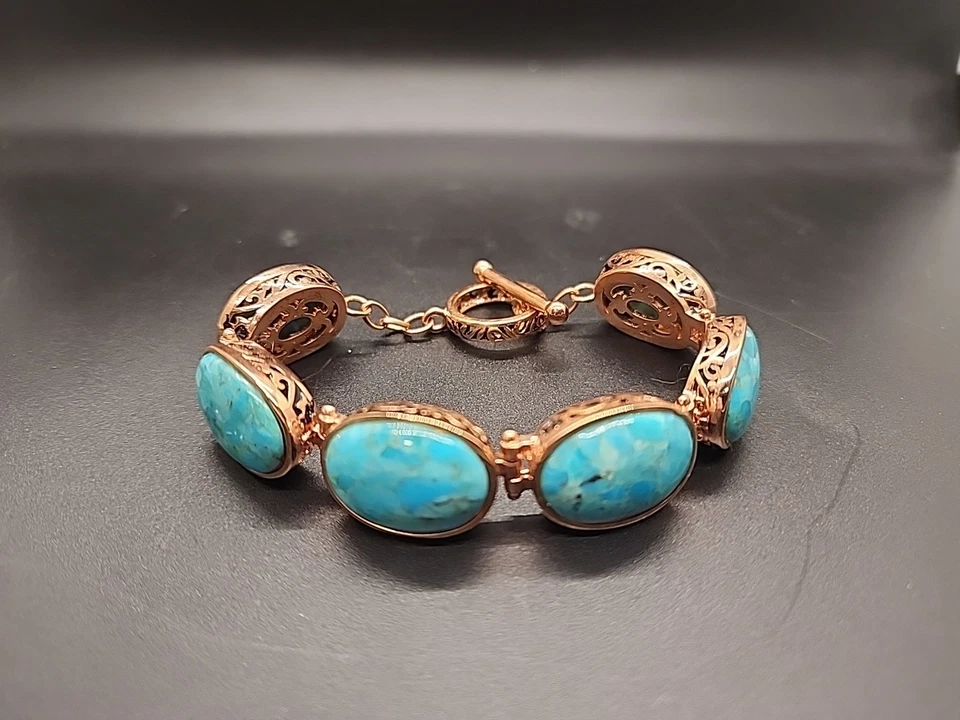 Turquoise Copper 7.5" Bracelet Timna Jewelry Collection New JTV COP029 - Image 1 of 4