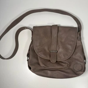 ROXY Women Leather Crossbody Shoulder Bag Purse Gray Grunge Boho y2k - Picture 1 of 19
