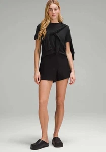 Nuevo con etiquetas $98 Pantalón Corto Lululemon Utilitech Ajuste Relajado HR 3.5" - NEGRO - Talla 2 - Imagen 1 de 6
