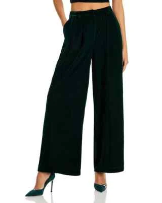 Calça Aqua V2010 Feminina Veludo Verde Escuro Perna Larga Tamanho P - Imagem 1 de 4