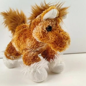 Peluche Aurora Caballo Clydesdale 8" Clyde Flopsie Bronceado Beige Pequeño Animal de Peluche - Imagen 1 de 12