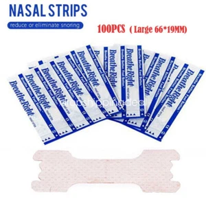 100PCS Better Breath Nasal Strips Easy Stop Snoring Sleep Aid Nasal Nose Strips~ - Picture 1 of 8