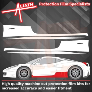Fits Ferrari 458 Side Sill Skirt Trims Stone Chip Guard Paint Protection Film - Picture 1 of 3