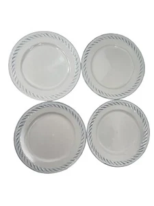 Thompson Pottery 10 1/2" dinner plates Nautical Dutch Rope design set of 4 - Picture 1 of 2