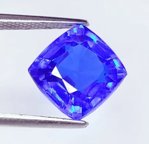 Cojín de piedras preciosas sueltas de zafiro azul natural de 9,10 quilates certificado AAA+ gema de calidad - Imagen 1 de 10