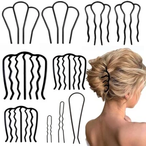 10 Pieces Hair Side Combs Hair Fork Clip U Shaped French Twist Comb Vintage H... - Picture 1 of 6