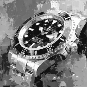 🔥 Arte de lujo Rolex 💎 Impresión Giclée 🎨 30x30" 🕰️ Certificado de autenticidad 📜 1/25 firmado ✍️ A34 - Imagen 1 de 7