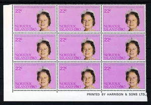 NORFOLK ISLAND QE II 1980 Queen Mother Birthday Set Blocks SG 252 & SG 253 MNH - Picture 1 of 2