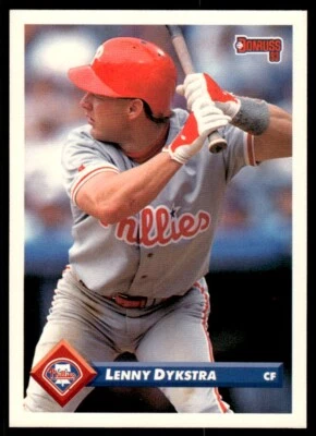 1993 Donruss Baseball Card Lenny Dykstra Philadelphia Phillies #544 - Image 1 of 2