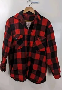 Vintage Lumberjack Outdoor Clothing Wool Mens Plaid Button Up Bush Jacket L - Picture 1 of 9
