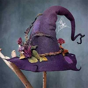 Women Men Halloween Witch Hats Party Felt Witch Ghost Festival Party Cosplay - Picture 1 of 28