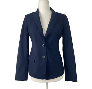 Banana Republic Blazer Womens Size 0 petite Blue Wool Blend Two Button Jacket - Picture 1 of 10