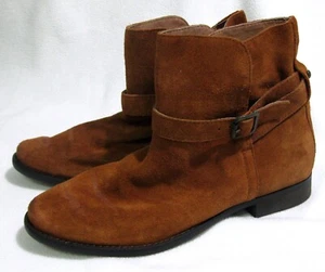 SAM EDELMAN Malone Suede Flat Ankle Boot Cognac Brown Women's US 8M (EUR 40) - Picture 1 of 11