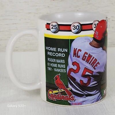 Винтажная кофейная кружка Countdown to 62 Mark McGwire сезон 1998 St. Louis Cardinals - Изображение 1 из 4
