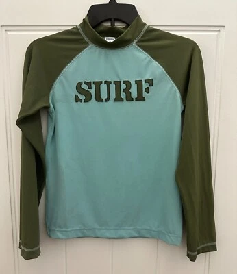 Camisa de Natação Gymboree Manga Longa Rash Guard Surf UPF50 Masculina Tamanho 10 NOVA - Imagem 1 de 2