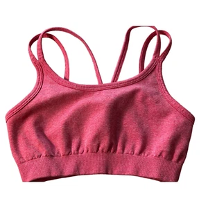 Z BY ZELLA Girls Double Strap Sports Bra in Coral Pink Size Medium 8/10  NWOT - Picture 1 of 4