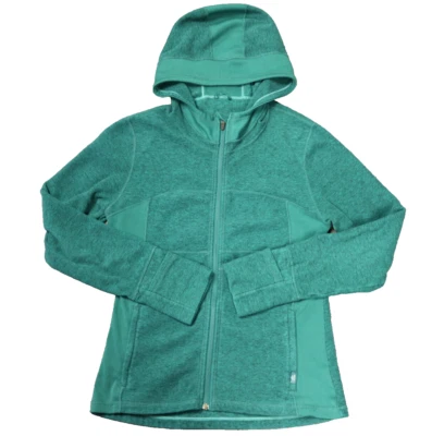 PrAna Sudadera con Capucha Cremallera Completa Manga Larga Calentadores de Manos Bolsillos con Cremallera Verde L Foto 1 de 4