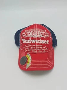 Anheuser Busch Budweiser King of Beers Bottle Opener Distressed Adjustable Hat - Picture 1 of 7