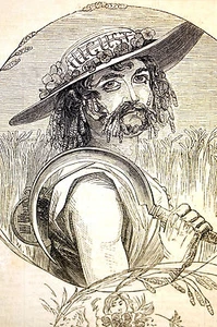 Agosto Compleanno UOMO in GRANDE CAPPELLO - RAPPRESENTAZIONE ALLEGORICA 1853 Stampa Opaca - Foto 1 di 6