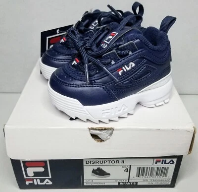 FILA Disruptor II 2 Infantil Talla 4 Azul Marino/Blanco 7FM00649-422 NUEVO EN CAJA Foto 1 de 4