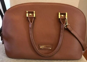 Joy & Iman Purse Or Tote, Dk Carmel Color, Handles, Multiple Pockets And Zippers - Picture 1 of 6