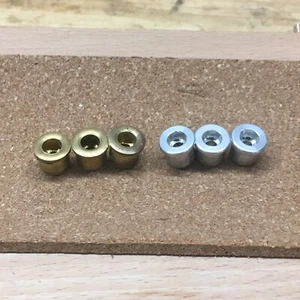 6 Glendale Custom Tele Guitar String Body Ferrules Gold Silver Made In USA - Picture 1 of 8