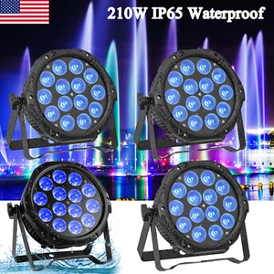 8PCS IP65 Waterproof LED Par Light 14x10W 4in1 RGBW DMX512 Outdoor Stage Light - Picture 1 of 16