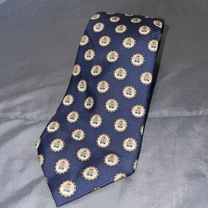 Vineyard Vines Custom Collection Blue/White 100%Silk Neck Tie-Crest -Made in USA - Picture 1 of 7