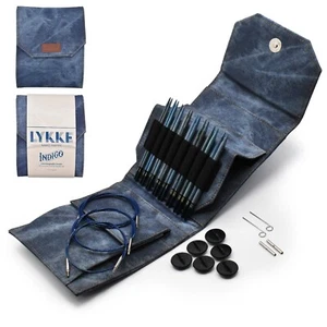Lykke: Juego de inicio de aguja intercambiable índigo:5":: Estuche de tela azul - Imagen 1 de 4