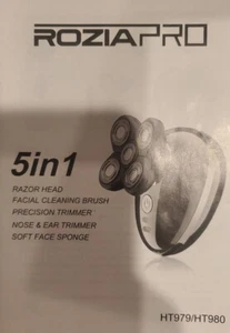 Razor Head Grooming Kit ROZIAPRO 360 5-IN-1 HT980 Facial Brush Nose/Ear Trimmer+ - Picture 1 of 4
