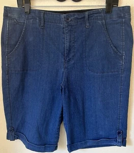 HIGH RISE Bermuda Shorts DENIM Jeans Stretch Größe 14 - Bild 1 von 5