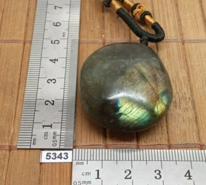 Pendentif grosse LABRADORITE 37,7g + cordon reglable collier reiki de protection - Imagen 1 de 6