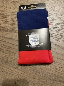 BNIP CASTORE 2023-24 PRESTON N END PLAYER ISSUE RED MULTI “FOOTLESS” SOCKS XLG - Picture 1 of 8