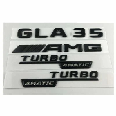 Matt Black Letters GLA35 AMG TURBO 4MATIC Emblems for Mercedes Benz X156 W156/ Foto 1 de 3
