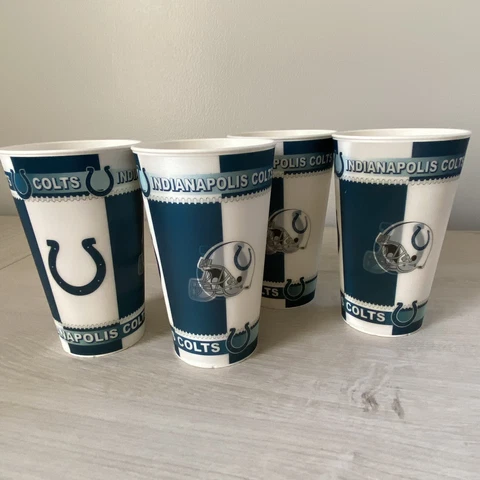 Set of 4 Capital Cups Spirit Cups Indianapolis Colts Holographic 16oz Amazing Cover