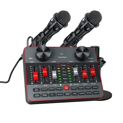 Podcast Equipment Bundle for 2 Mic Tiktok Video Content Creator Kit Audio Int... - Image 1 of 4