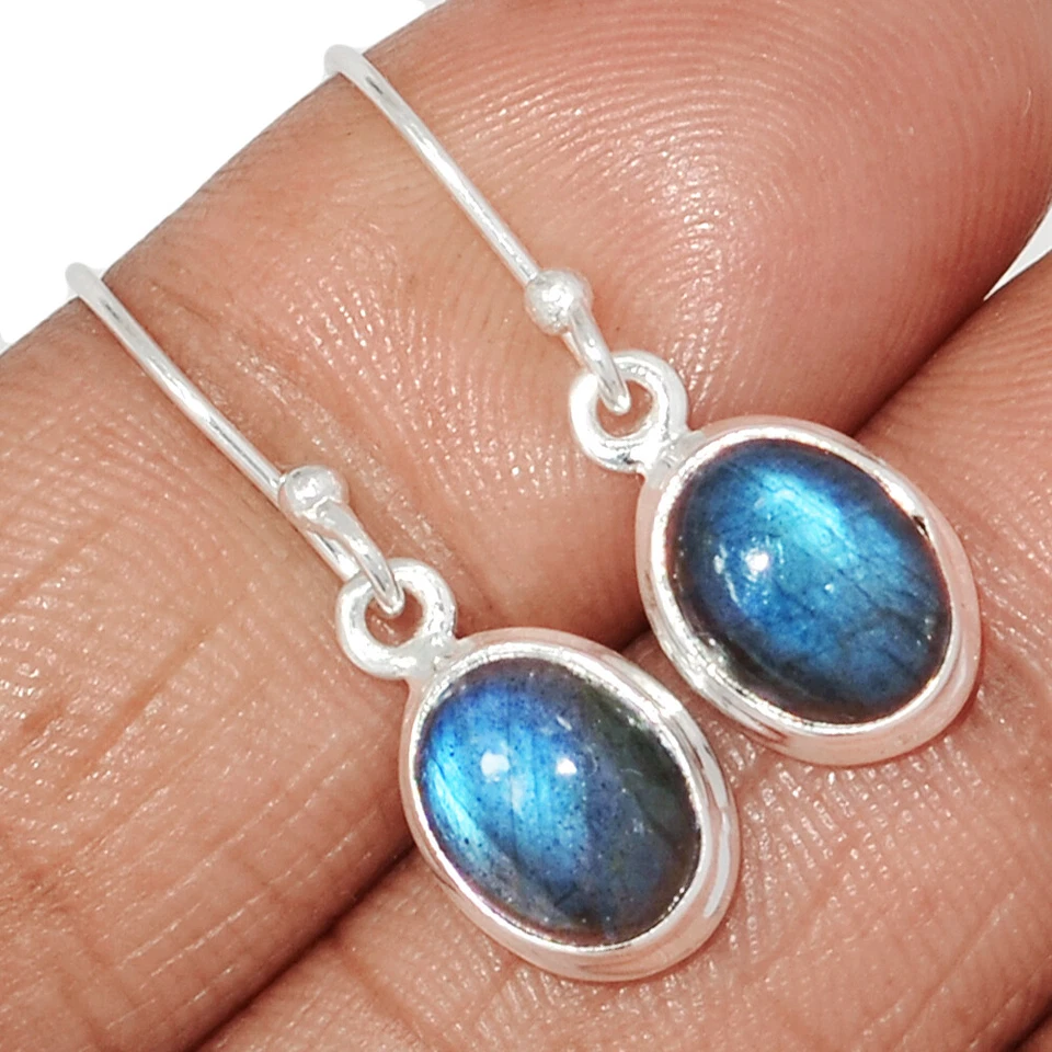 Pendientes Labradorita Natural - Madagascar Plata de Ley 925 Joyería CE45291 Foto 1 de 1