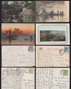 Isla de Man 1904-1913. 4 postales usadas publicadas. VER ESCANEO - Imagen 1 de 1