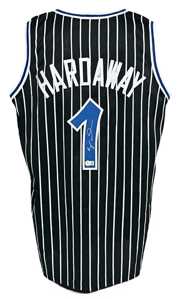 Orlando Magic Penny Hardaway Pro Style Black Pinstripe Jersey BAS Authenticated - Image 1 of 1