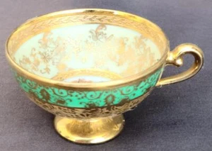 Antique Bohemia China Demitasse Footed Teacup – 24K Gold Encrusted – Empire –VGC - Picture 1 of 8