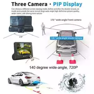 4" Touch Screen Dash Cam 1080P Dual Lens Car DVR Recorder Front and Rear Camera - Picture 1 of 4