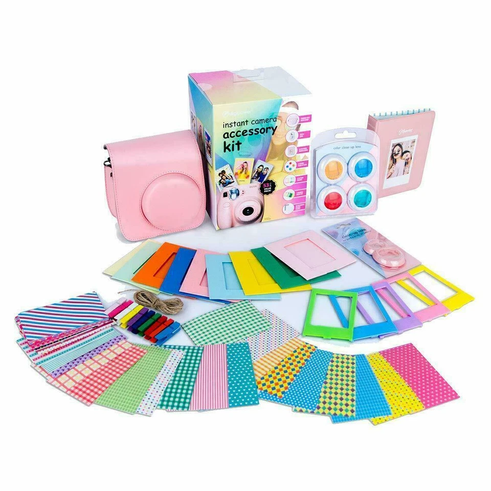 Digipower Kameratasche + Accessory Kit 53-teilig für Instax mini 9/8/8+/7s pink