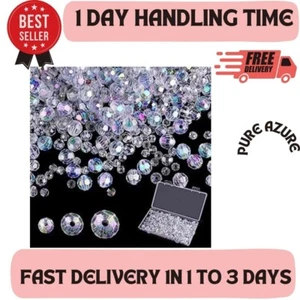 Crystal Glass Beads for Jewelry Making 500 Pcs Assorted Crystal Beads Bulk - Picture 1 of 3