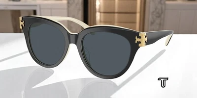 TORY BURCH TY7209U 198887 Black Ivory Dark Grey 53 mm Women's Sunglasses - Image 1 of 4