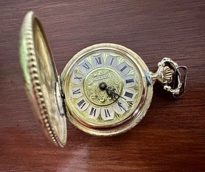 Lucerne goldfarbene Handaufzug ausgefallenes Zifferblatt Taschenuhr wie besehen - Bild 1 von 2