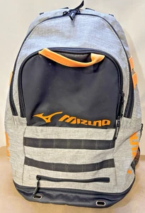 MIZUNO 18 Inch Sport Gray Black Orange Backpack w Separate Clothing Compartment - Picture 1 of 13