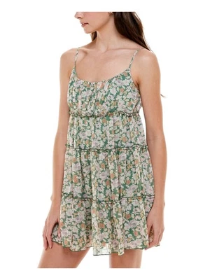 TRIXXI Womens Green Lined Adjustable Strap Sleeveless Mini Dress M - Image 1 of 4